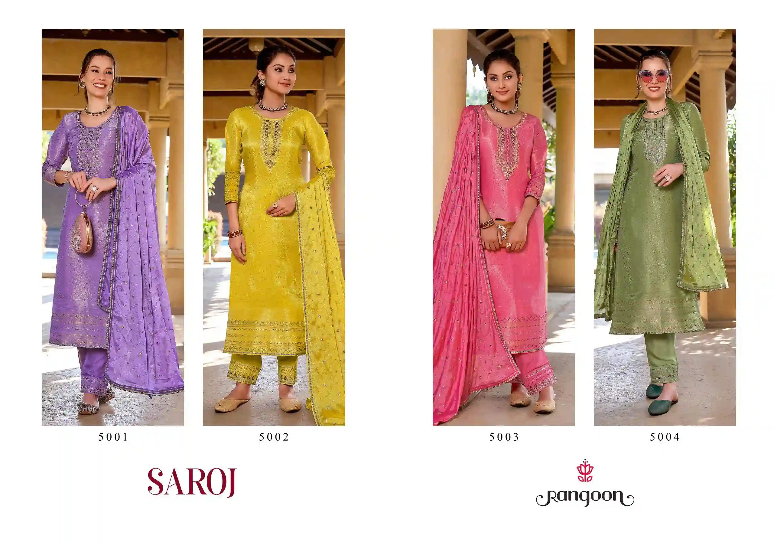 Rangoon Saroj Pure Viscose Simmer Wholesale Readymade Salwar Suit Catalog — Wholesale Readymade Suit, Rangoon wholesale from Surat — view 5